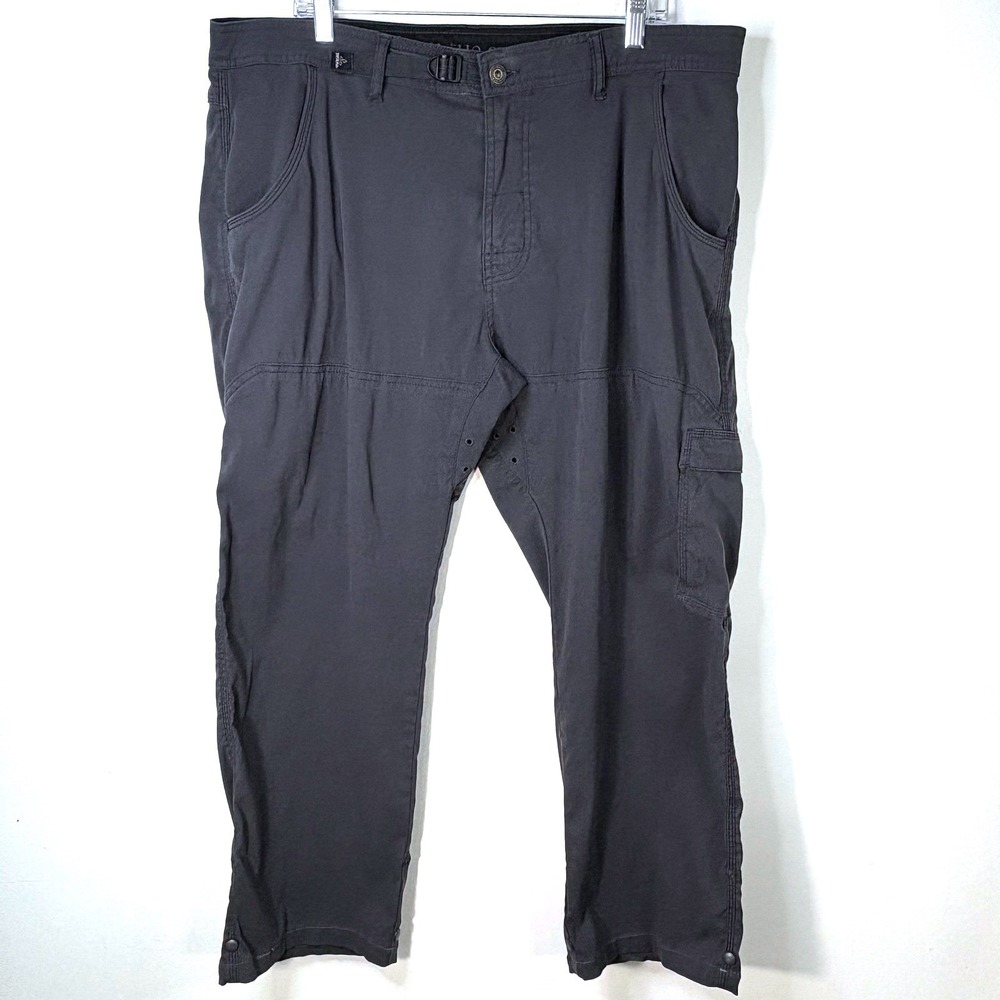 Prana Stretch Zion II Mens Cargo Pant 38Wx32L Gray Outdoor Hiking Utility Snap